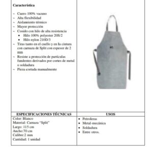 DELANTAL DE CUERO PARA SOLDAR