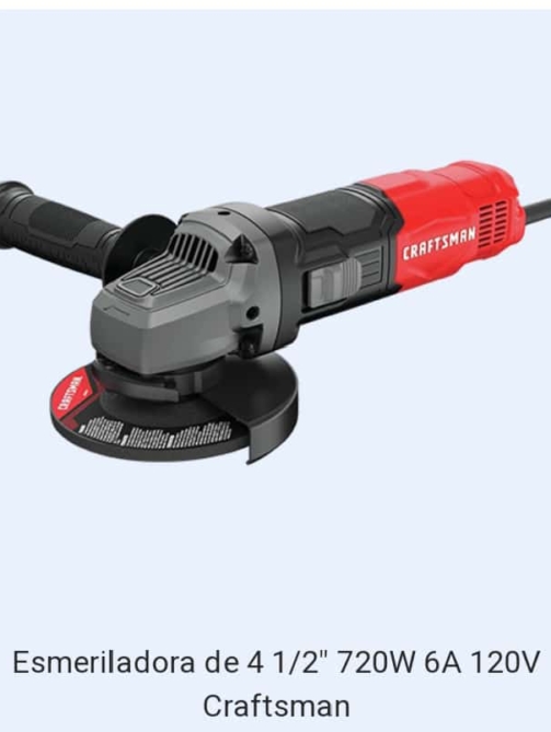 Esmeriladora de 4 12″ 720W 6A 120V Craftsman