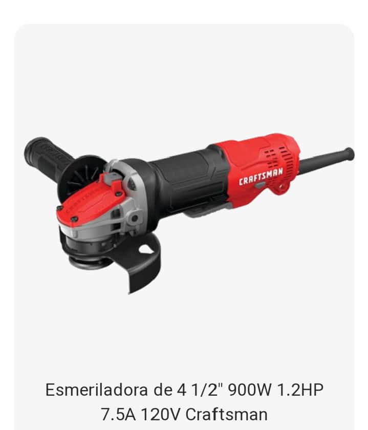 Esmeriladora de 4 12″ 900W 1.2HP 7.5A 120V Craftsman