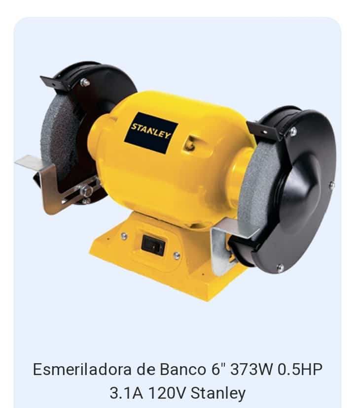 Esmeriladora de Banco 6″ 373W 0.5HP 3.1A 120V Stanley