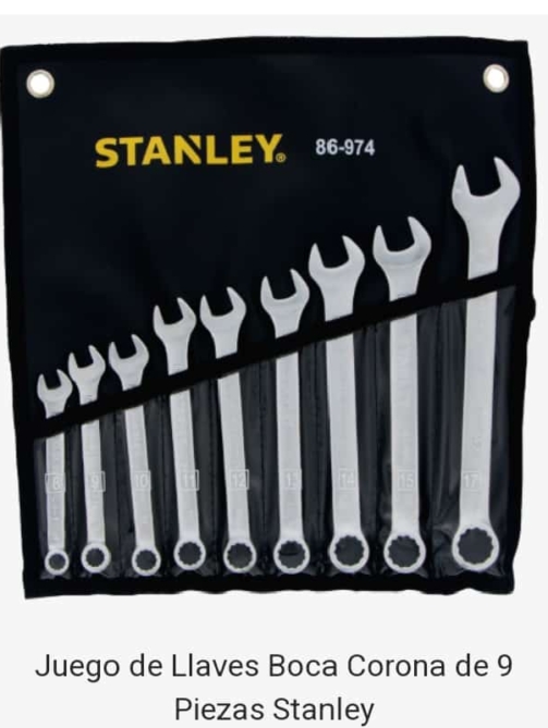 Juego de Llaves Boca Corona de 9 Piezas Stanley