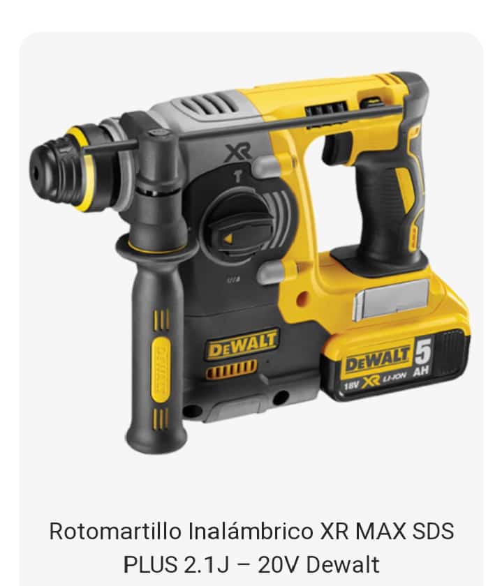 Rotomartillo Inalámbrico XR MAX SDS PLUS 2.1J – 20V Dewalt