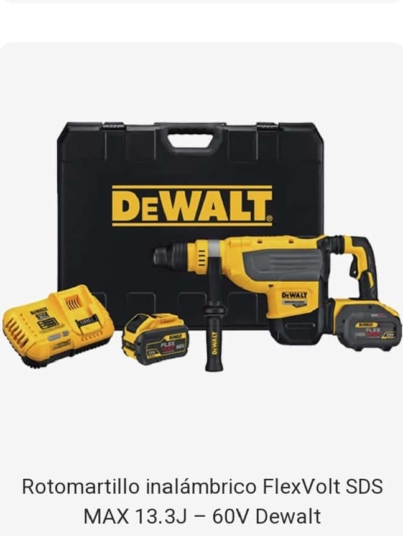 Rotomartillo inalámbrico FlexVolt SDS MAX 13.3J – 60V Dewalt