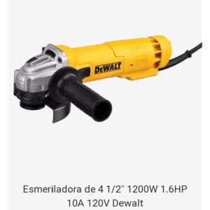 Esmeriladora de 4 1/2″ 900W 1.2HP 7.5A 120V Dewalt