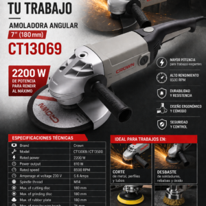 AMOLADORA CROWN 2200W